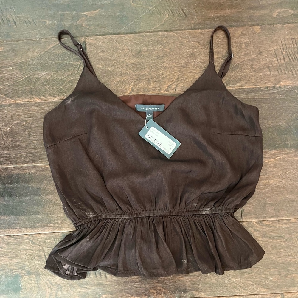 Grade and Gather new with tags brown peplum top